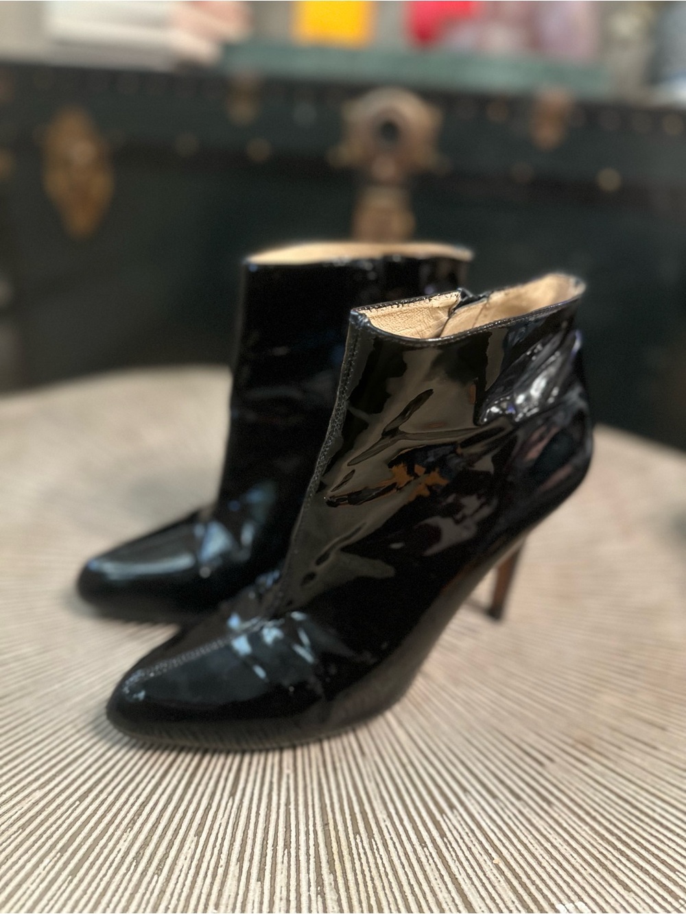 Vintage Isabel Toledo for Anne Klein patent leather booties